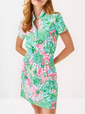NWOT Lilly Pulitzer Sz M Love Active Dress Multi Plumes in Bloom UPF50+ $178